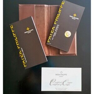 Patek Philippe Leather Folder with Certificate & Movement Booklet Set | MINT